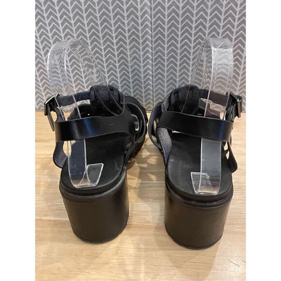 Altar'd State Black Lyla Heeled Open Toe Sandals Shoes Womens 10 - Picture 4 of 7